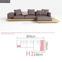 ราคา Bunise โซฟา Fabric Sofa ห้องนั่งเล่น วาบิ ซาบิ โซฟารูปตัวยู โซฟาขนาดใหญ่ 414 x 150 x 60 ซม BU06 (16274962818)