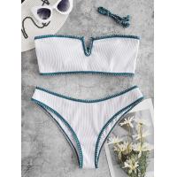 ราคา ZAFUL Ribbed Lace up V wired Bikini Swimwear (13466947760)