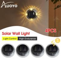 ราคา Auoyo โคมไฟติดผนังพลังงานแสงอาทิตย์รั้วสีขาวอบอุ่นอัตโนมัติรั้วโคมไฟติดผนังเซ็นเซอร์ไฟในสวนด้านนอกไฟกลางแจ้งพลังงานแสงอาทิตย์กันน้ำ4ชิ้นสำหรับบ้านระเบียงสวนวิลล่าลานบ้านโคมไฟประดับผนัง (19723728149)