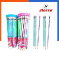 ราคา ดินสอ HB ดินสอไม้ ด้ามสีพาสเทล ดินสอดำ ดินสอเหลา ตราม้า H 2564 50ด้าม แถมยางลบท้ายแท่ง Horse US Station (19796482636)