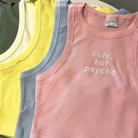 ราคา chudesign8 TSHIRT เสื้อยืด TANK TOP เสื้อกล้าม CUTE BUT PSYCHO สกรีนกำมะหยี่ (20909559070)