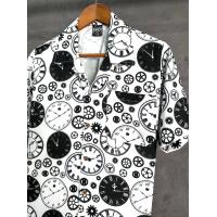 ราคา พร้อมส่งจากไทย เสื้อฮาวาย แขนสั้น ผ้าไหมอิตาลี ทรงโอเว่อไซส์ ลายนาฬิกา H068 (20758134126)