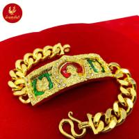 ราคา KINNAREE เลสข้อมือหลวงพ่อรวย ชุบเศษทองเยาวราช เหมือนแท้ 100 งานเคลือบแก้ว สร้อยทอง ทองโคลนนิ่ง ทองชุบ ทองปลอม ทองเคลือบแก้ว (15791399771)