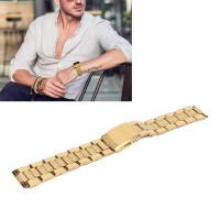 ราคา สายรัดโลหะป้องกันสำหรับสมาร์ทวอท์ชสำหรับผู้หญิงอะไหล่หัวเข็มขัดล็อกสองชั้นสแตนเลสสตีลสีทองสายนาฬิกา (19299587052)