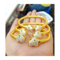 ราคา กำไลทองหัวเสือ กำไลทองไมครอน หนัก 1 บาท กำไลเพชรcz กำไลรุ่นบีบ กำไลทองไมครอน กำไลสวยๆ กำไลแฟชั่น กำไลทองชุบ กำไล (3788904547)