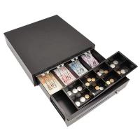 ราคา ลิ้นชักเก็บเงิน รุ่นใหม่ 2022 ลิ้นชักเก็บเงินอัตโนมัติ Cash Drawer RJ11 รุ่น GS 410B สีดำ 7 ช่องธนบัตร 4 ช่องใส่เหรียญ (21326594635)