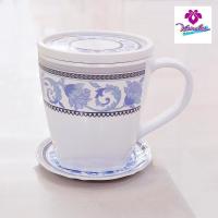 ราคา 1ใบ ชุดแก้วกาแฟเมลามีน พร้อมฝาปิดและจานรองแก้ว แก้วมัค Superware Melamine Coffee Mug with Saucer and Lid (20103960427)