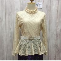 ราคา เสื้อลูกไม้แขนยาวแต่งระบายคอ (3810168004)