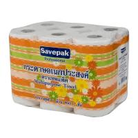 ราคา พร้อมส่งด่วน เซพแพ็ค กระดาษอเนกประสงค์ หนา 2 ชั้น x 6 ม้วน Savepak Multi Purpose Towel 2 Ply x 6 Rolls อุปกรณ์ภายในบ้านราคาถูก เก็บเงินปลายทางได้ (18795341799)