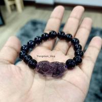 ราคา กำไลข้อมือปี่เซียะ หินสีม่วง ปี่เซียะหินสีม่วง กำไลมงคลปี่เซียะหินนำโชค (10264791647)