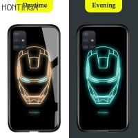ราคา Hontinga สำหรับ S amsung g alaxy A71 กรณีส่องสว่างเวนเจอร์สมหัศจรรย์ซูเปอร์ฮีโร่กัปตันอเมริกาไอรอนแมนกรณีเรืองแสงในที่มืดกระจกนิรภัยโทรศัพท์กรณีกลับปลอกปก (1371834932)