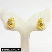 ราคา Inspire Jewelry ต่างหูถุงทอง งานร้านทอง ปราณีต หุ้มทองแท้100 24K สวยหรู (213614164)