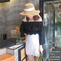 ราคา NF003 เสื้อปาดไหล่ สม็อคสองแถว อกถึง 54 สาวอวบ สาวอ้วน ไซส์ใหญ่ (767614970)