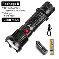 ราคา HaixnFire ไฟฉายดำน้ำ DV65 LED XHP70ไฟฉายดำน้ำไฟฉายกันน้ำใต้น้ำ (20316791829)