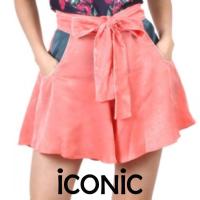ราคา iCONiC PINK Ribber shorts 4864 กางเกงขาสั้น ผ้าไหมเนื้อกำมะหยี่ สีชมพู กางเกงขาสั้นผู้หญิง กางเกงแฟชั่น กางเกงระบาย กางเกงผูกเอว (3326176744)