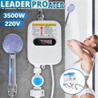 ราคา 10A Electric Tankless Mini Instant Hot Water Heater Kitchen Faucet Tap Heating 3 Seconds Instant Heating LCD Display 3500W (19674715369)