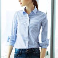 ราคา IN STOCK Stripe Shirt Blouse For Women 2022 Korean Style Formal Shirt Slim Fit Long Sleeve Blue Shirt Elegant OL Office Women Stripe Shirt Work Wear Plus Size Cardigan (16587440653)