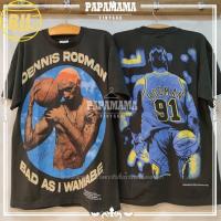 ราคา BIL NBA DENNIS RODMAN The rebound king Of Chicago Bulls เสื้อบาส เสื้อรอดแมน เสื้อวินเทจ papamama vintage shirt (17062356422)