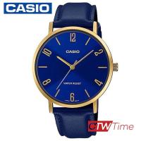 ราคา CASIO Standard นาฬิกาข้อมือผู้ชาย สายหนัง รุ่น MTP VT01GL 2B2UDF หน้าปัดสีน้ำเงิน (5376312783)