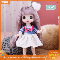 ราคา Youer ใหม่ MINI 16CM 13 movable Joint Girl Baby Doll กับ3D Eyes Beautiful DIY Toy (20622630358)