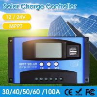 ราคา 100A 60A 50A 40A 30A Solar charge controller 12V 24V MPPT แผงควบคุมการประจุพลังงานแสงอาทิตย์ อัตโนมัติ MPPT USB 100A พร้อมจอแสดงผล LCD (11441318158)