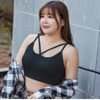 ราคา บรา คนอ้วน หน้าไขว้ ขนาดใหญ่ สำหรับสาวอวบ อกใหญ่ สายเดี่ยว สปอร์ตบรา เสริมฟองน้ำ ผ้านุ่ม เกรดฟรีเมี่ยม (11164893125)