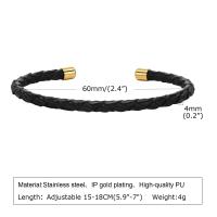 ราคา สร้อยข้อมือเชือกหนังลำลอง Vnox สำหรับผู้ชายผู้หญิงเครื่องประดับแฟชั่นกำไลข้อมือคู่รักสแตนเลสสีขาวดำ (20894759299)