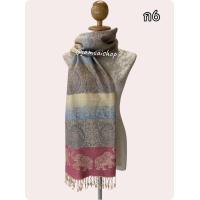 ราคา ผ้าพันคอ ผ้าคลุมไหล่ ผ้าลายช้าง ลายไทย สีพาสเทล (16570859970)