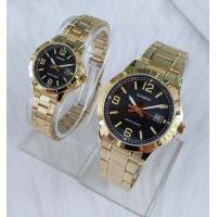 ราคา นาฬิกา Casio Set คู่รัก รุ่น MTP V004G 1B และ LTP V004G 1B นาฬิกาสายแสตนเลสสีทอง หน้าปัดดำ ของแท้ 100 รับประกันสินค้า 1ปีเต็ม (18896141271)