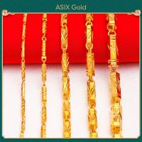 ราคา ASIX GOLD สร้อยคอผู้ชายสีทอง 24K สร้อยคอผู้ชายสุดเท่ ไม่ลอกออก สีไม่เปลี่ยนเป็นสีดํา (16899237973)