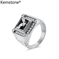 ราคา Kemstone สแตนเลสแหวนเซอร์คอนรูปนกอินทรีแบบเต็มจี้เงินสำหรับผู้ชายเครื่องประดับแหวนชุบทอง (20946394839)