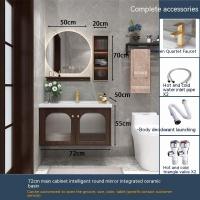 ราคา ตู้เก็บของในห้องน้ำจากโอ๊ค ตู้กระจกอัจฉริยะในห้องน้ำ ตู้เก็บของในห้องน้ำ อ่างล้างหน้าในห้องน้ำ (21018162279)