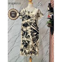 ราคา ชุดเดรสมัดย้อมผ้าคอตตอน คอปาดชายระบาย ลายสวย อก44 46 ยาว40นิ้ว (19943649935)