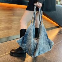 ราคา กระเป๋าถือขนาดใหญ่ผ้ายีนส์หญิง Hobos กระเป๋าสะพายไหล่กระเป๋าสะพายข้างสบายๆ Denim แฟชั่นคาวบอยขนาดใหญ่ Totes สีฟ้า (21117511574)