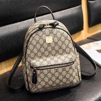 ราคา Hong Kong DF Backpack Women 2022 Leather Small Fashion Printed Presbyopic Ladies Solid Color Travel School Bag (16525779276)