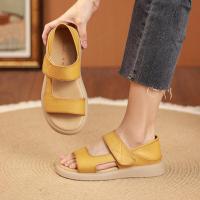 ราคา caiti022 รองเท้าสวมใส่สำหรับผู้หญิงในช่วงฤดูร้อน สไตล์วินเทจ มีพื้นที่รองรับครรภ์ สำหรับใช้ในทริปชายหาด (19421698839)