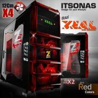ราคา ITSONAS เคสคอมพิวเตอร์ ATX Case NP Zeal KR Red LED (420712381)