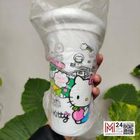 ราคา 1 ใบ เลือกด้านใน แก้วน้ำคิตตี้ 2in1 ซานริโอ้ แก้วน้ำพลาสติก จานรอง ส้อม ลิขสิทธิ์แท้ 7 11 kitty sanrio characters premium seven eleven m24 (17308133617)