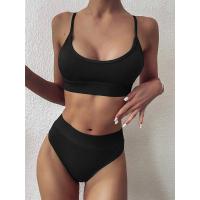 ราคา INGAGA High Waist Bikinis 2022 Ribbed Swimwear Women Push Up Swimsuits Solid Brazilian Biquini Strap Bathing Suit Female Set (13327606247)