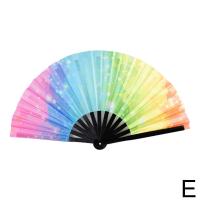 ราคา 33Cm Large Folding Hand Rave Fan Chinease Japanese Gradient Colorful Reflective Foldable Fan Music Festival Fan Dance Fan Gifts (20050843396)