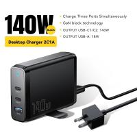 ราคา Essager GaN 140W เครื่องชาร์จตั้งโต๊ะชาร์จเร็ว4 0 QC 3 0 PD ประเภท C สถานีชาร์จแบบรวดเร็ว USB สำหรับ MacBook Samsung แล็ปท็อป iPhone (21314985802)