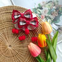 ราคา โบว์นักเรียน ลายสก๊อตสีเเดง ราคา 1คู่ (18470996068)