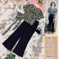 ราคา ชุดเซ็ท เสื้อผ้าไหมอิตาลี ลายดอก เชือกผูกชายเสื้อ กางเกงยืดหลัง เป๋าข้าง สย 19อก 40 กก ยาว 41เอว 24 36สพ 40 M445 (17780300030)