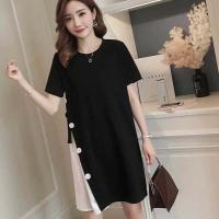 ราคา เดรสเเฟชั่นคนท้อง เสื้อยืดยาวปานกลางคนอ้วนชุดคลุมท้องใส่ทำงานกางเกงคนท้อง (19101996984)