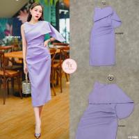 ราคา BT studio 03 7489 เดรสแขนกุด แต่งช่วงไหล่แต่งสไบข้างเดียว (19336510068)