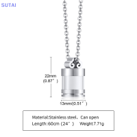 ราคา Lowest price SUTAI สร้อยคอหลอดแก้วเติมได้แบบใสสำหรับผู้หญิงผู้ชายโกศใส่เถ้ากระดูกที่ระลึกเครื่องประดับจี้ที่ระลึก (19888068871)