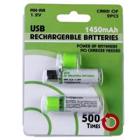 ราคา ถ่านชาร์จ 2A แบบมีหัวชาร์จ USB AA USB Rechargeable Batteries 1450mAh ช้ได้กับอุปกรณ์ทุกชนิด เช่น รีโมท ของเล่น นาฬิกา (21015581200)