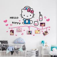 ราคา การ์ตูนแมวคิตตี้วอลล์รูปภาพ3Dสติ๊กเกอร์ติดผนังเด็กพื้นหลังเครื่องประดับอคริลิคสติกเกอร์ (5387350178)