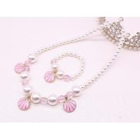 ราคา เปลือกหอยมุกโบว์เจ้าหญิงเซ็ตสร้อยคอเด็กผู้หญิงสร้อยคอสีชมพูอุปกรณ์สร้อยข้อมือ (20256778498)