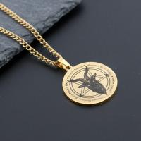 ราคา WXR สร้อยคอผู้ชายจี้รูปวงกลมโลโก้หัวแพะรูปกะโหลกทรงห้าเหลี่ยมทำจากสเตนเลสโซโลมอนซาตาน (19341359318)